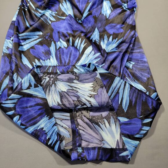 London Times Petite Dress Blue Stretch Midi Bodycon Sleeveless Womens Size 2 Zip - Picture 3 of 11